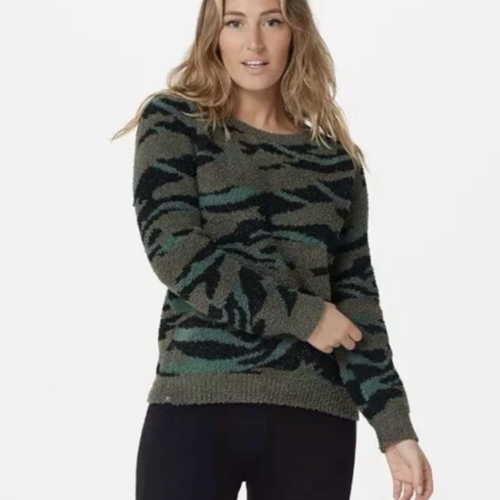 Barefoot Dreams CozyChic Camo Pullover Sweater
